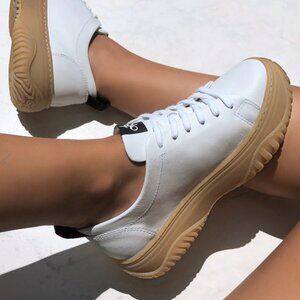 NEW OTBT Made In Brazil Leather Pangea Sneakers in White for women 2510 4T2